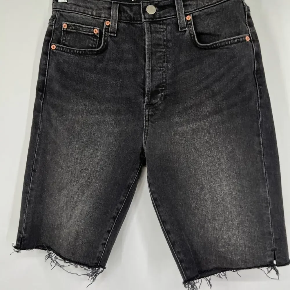 Denim Forum Aritzia The Yoko Bermuda Denim Shorts Button Fly